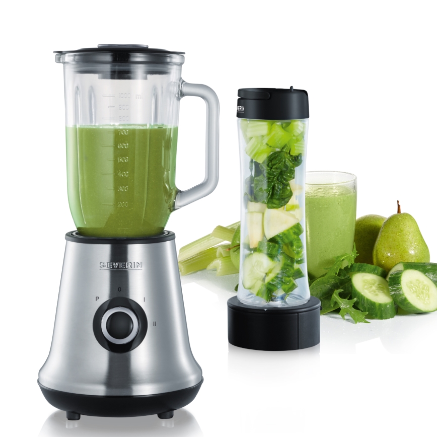 Severin SM 3737 - Lauablender 1 l 500 W/230 V roostevaba teras/must