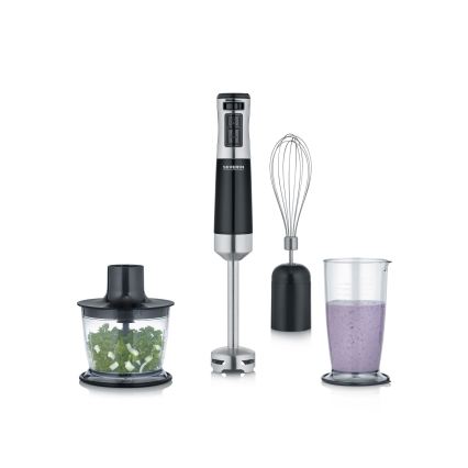 Severin SM 3772 - Käeshoitav blender komplektiga 600W/230V roostevaba teras/must