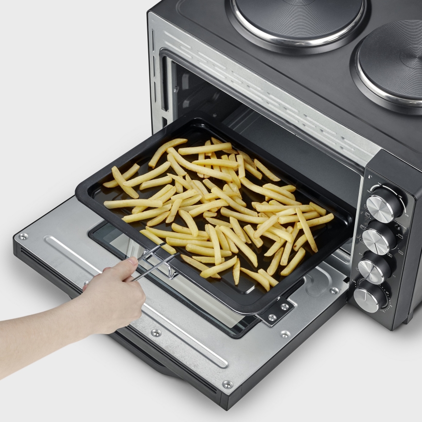 Severin TO 2074 - kuumaõhuga ahi grilliga ja keedukettadega, 2500 W/230 V, 30 l, must