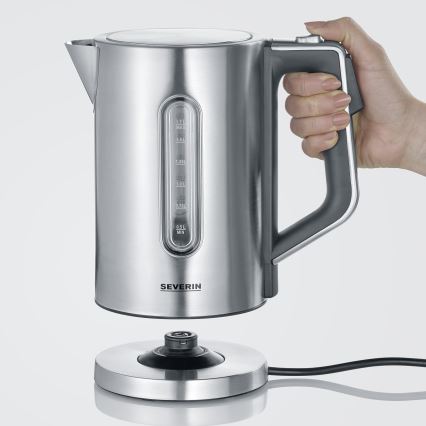 Severin WK 3418 - kiire kuumutusega elektriline veekeetja 1,7 l 3000W/230V roostevaba teras/must