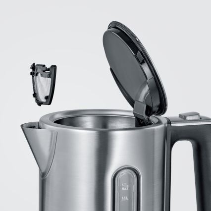 Severin WK 3418 - kiire kuumutusega elektriline veekeetja 1,7 l 3000W/230V roostevaba teras/must