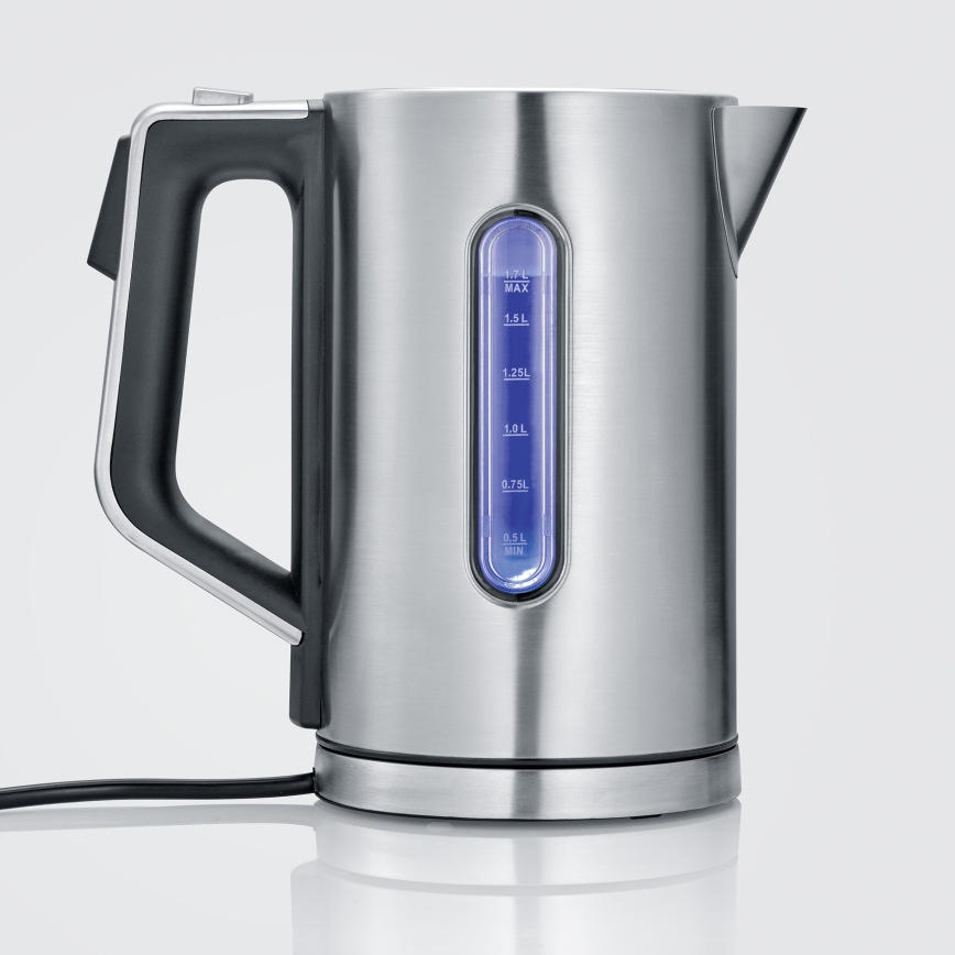 Severin WK 3418 - kiire kuumutusega elektriline veekeetja 1,7 l 3000W/230V roostevaba teras/must