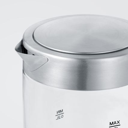 Severin WK 3472 - 0,5 l elektriline veekeetja, 1100 W/230 V, roostevaba teras/klaas