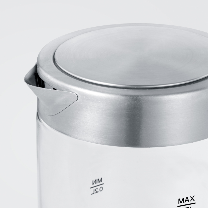 Severin WK 3472 - 0,5 l elektriline veekeetja, 1100 W/230 V, roostevaba teras/klaas