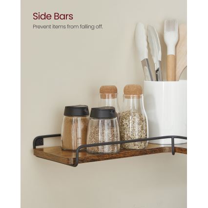 SHELFY 2-osaline seinariiulite komplekt, pruun/must