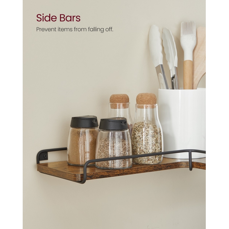 SHELFY 2-osaline seinariiulite komplekt, pruun/must