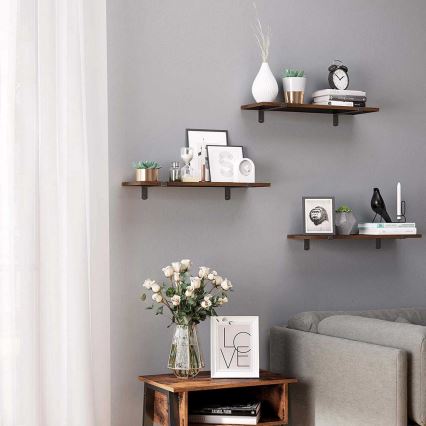 SHELFY seinariiulide komplekt, 2 tk, pruun/must