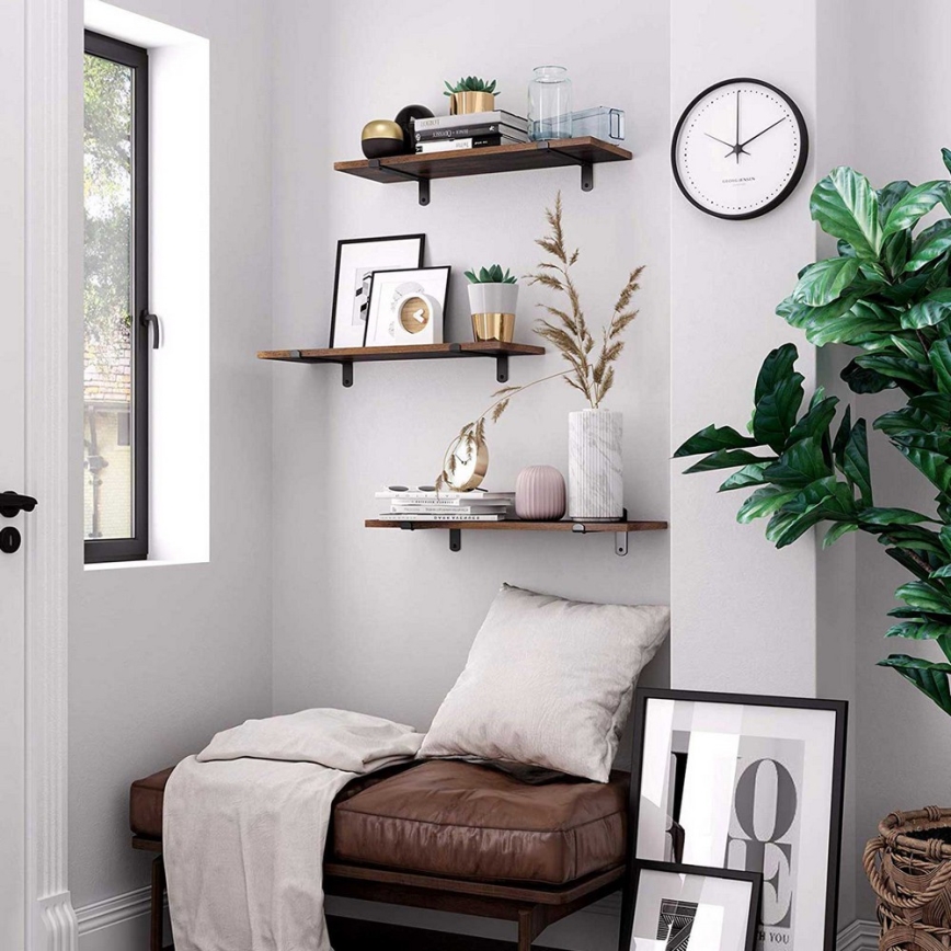 SHELFY seinariiulide komplekt, 2 tk, pruun/must
