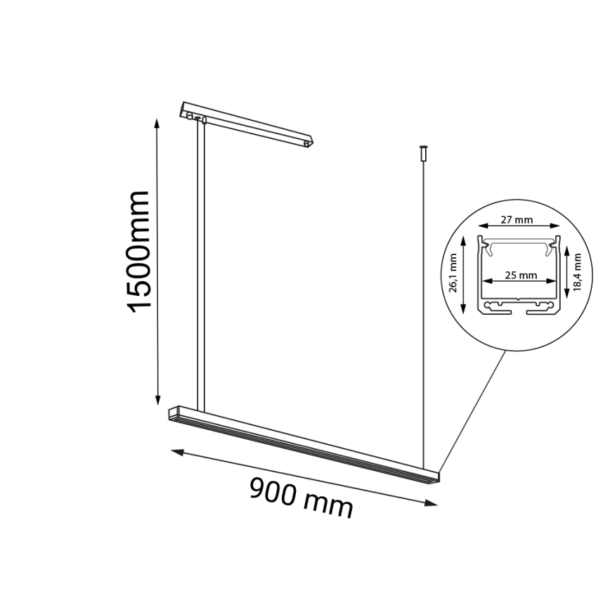 Shilo - LED Lühter LED/32W/230V 3000K CRI 90 must