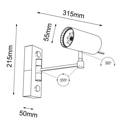 Shilo - Seinavalgusti 1xGU10/15W/230V must