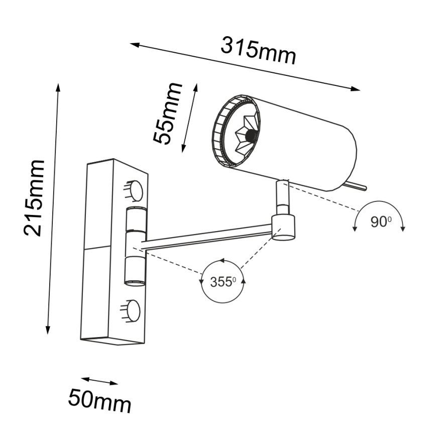 Shilo - Seinavalgusti 1xGU10/15W/230V must