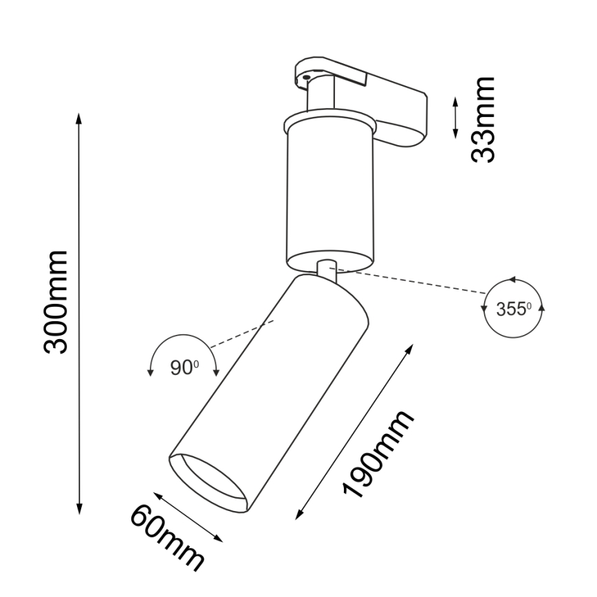 Shilo - Kohtvalgusti rööbassüsteemi 1xGU10/15W/230V must