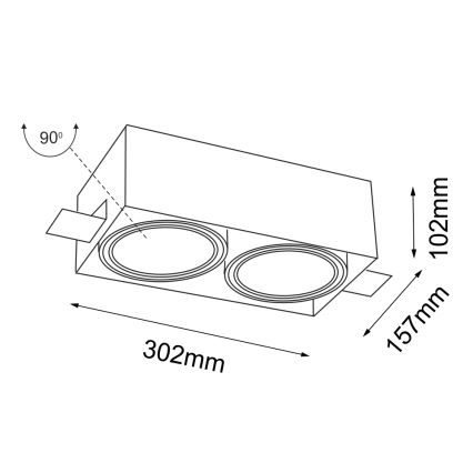 Shilo - Süvistatav valgusti 2xGU10/15W/230V valge