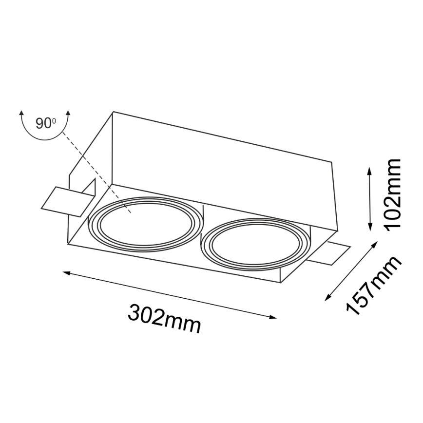 Shilo - Süvistatav valgusti 2xGU10/15W/230V valge