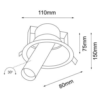 Shilo - Süvistatav kohtvalgusti 1xGU10/15W/230V d. 11 cm must