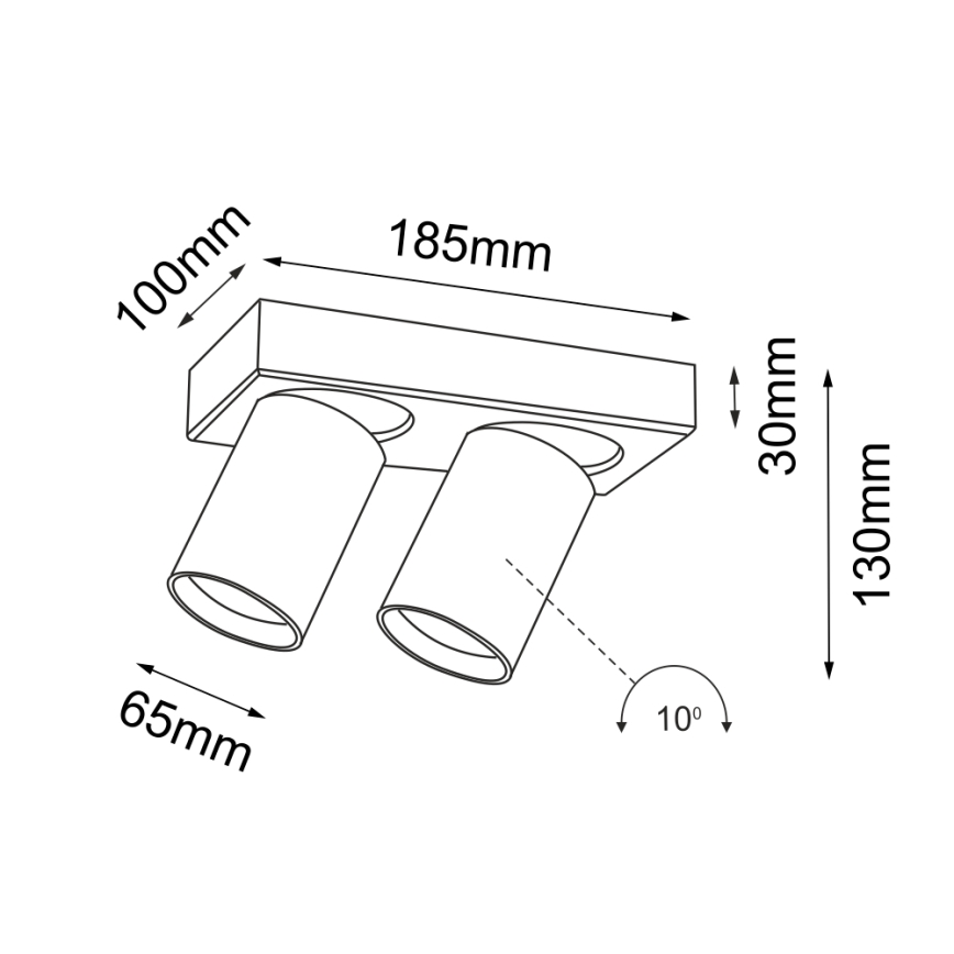 Shilo - Kohtvalgusti 2xGU10/15W/230V must