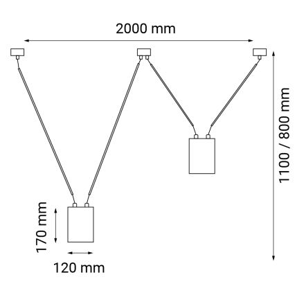 Shilo - Lühter 2xGU10/15W/230V ämblik must