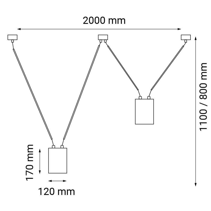 Shilo - Lühter 2xGU10/15W/230V ämblik must