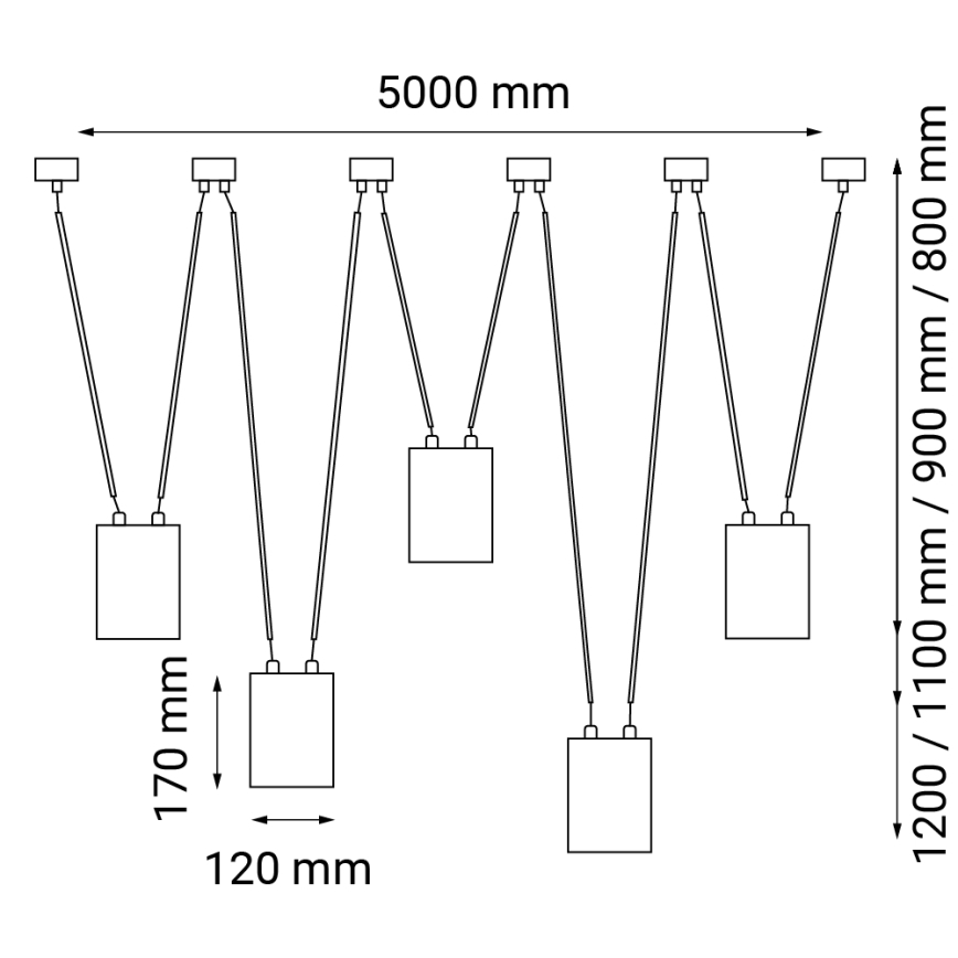 Shilo - Lühter 5xGU10/15W/230V ämblik must