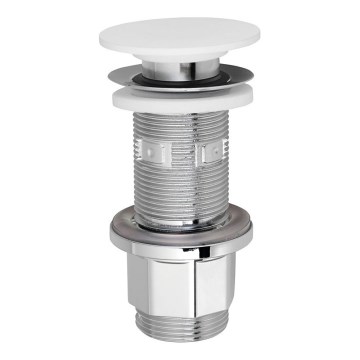 Silfra - valamu äravooluava Ø 6,7 cm valge/läikiv kroom