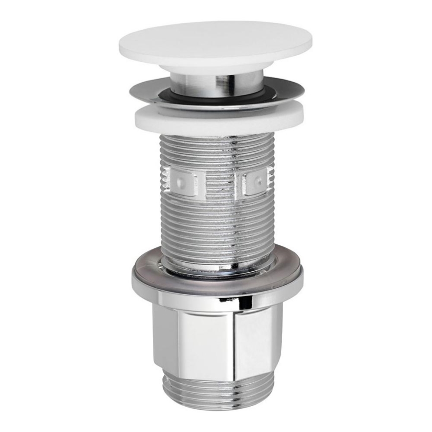 Silfra - valamu äravooluava Ø 6,7 cm valge/läikiv kroom