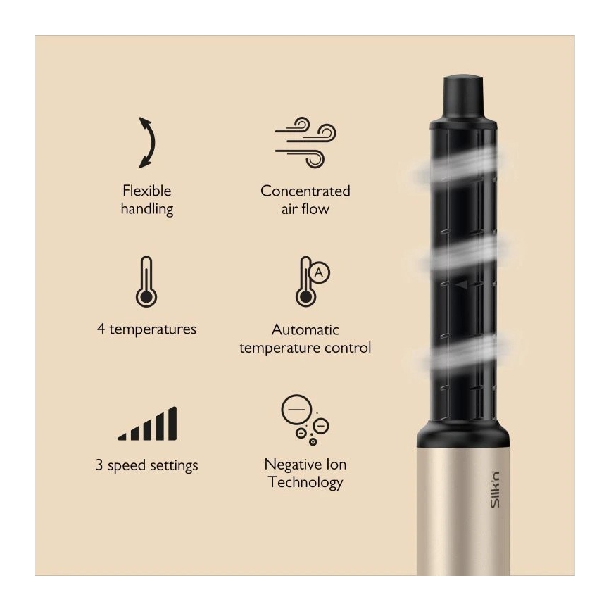 Silk’n - Juukseföön SILKYAIR FLEX 230V must/kuldne