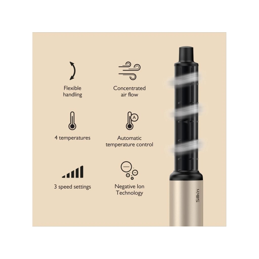 Silk’n - Juukseföön SILKYAIR FLEX 230V must/kuldne