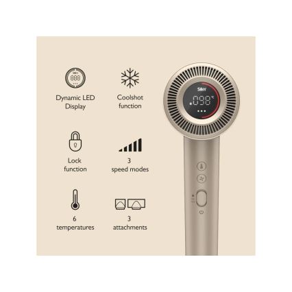 Silk’n - juuksekuivati SILKYAIR PRO 1600W/230V kuldne