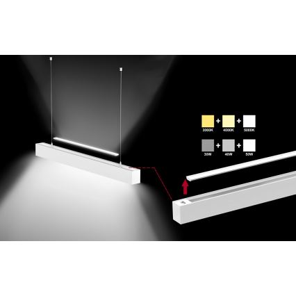 Sinclair - LED Laevalgusti LSM LED/40W/230V 3000K/4000K/5000K 120 cm hõbedane