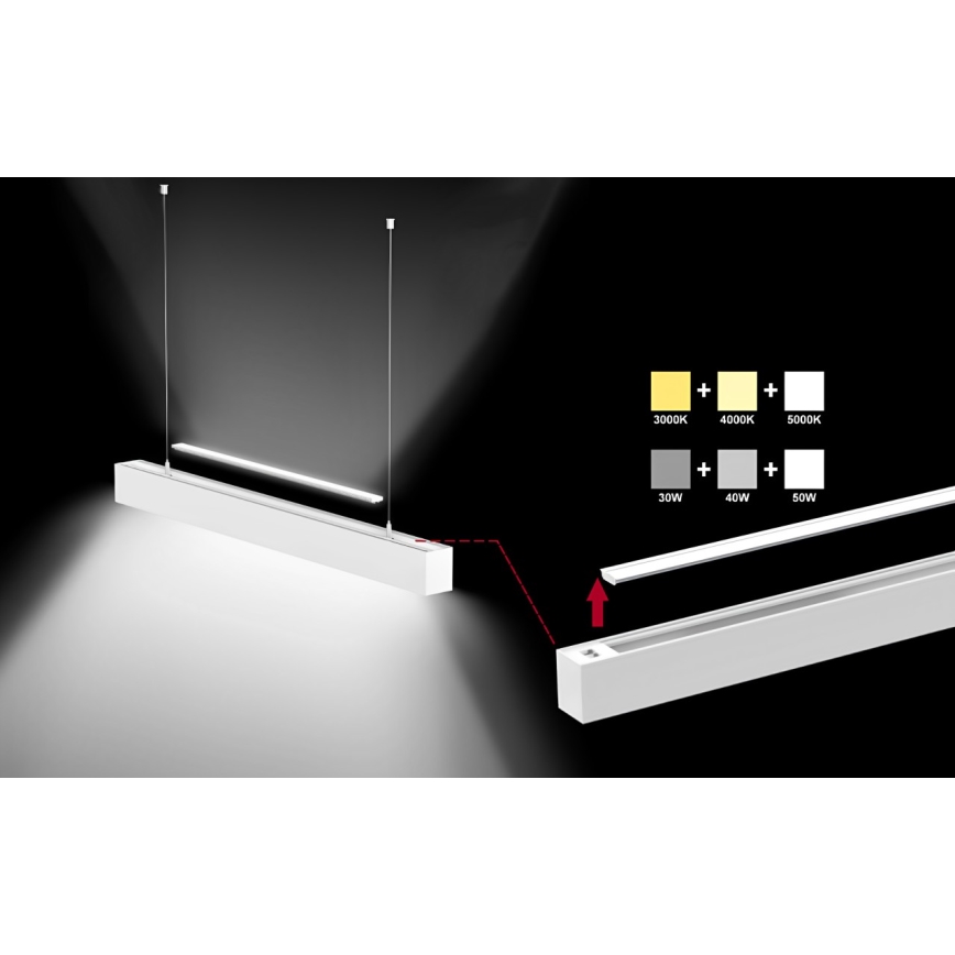 Sinclair - LED Laevalgusti LSM LED/40W/230V 3000K/4000K/5000K 120 cm hõbedane
