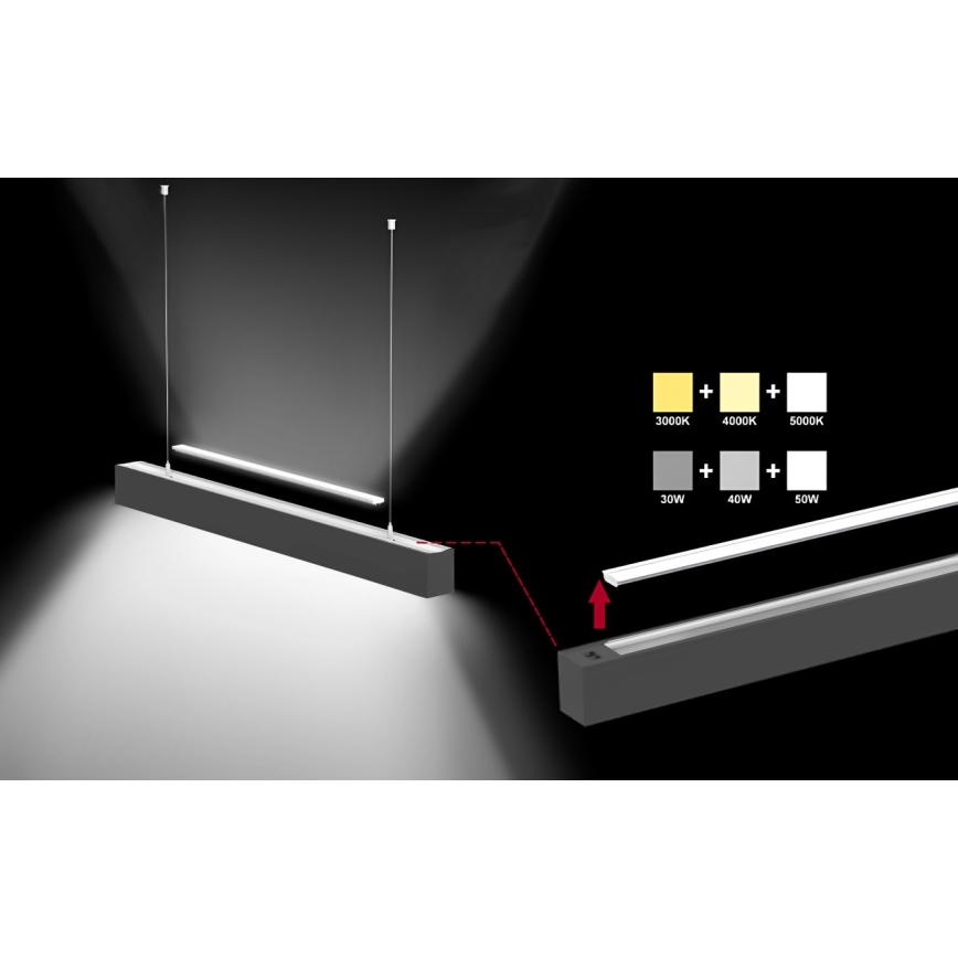 Sinclair - LED Laevalgusti LSM LED/40W/230V 3000K/4000K/5000K 120 cm must