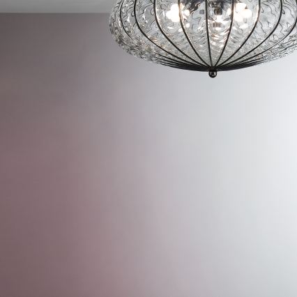 SIRU - Laevalgusti ACCADEMIA 3xE27/60W/230V läbipaistev/must Veneetsia klaas