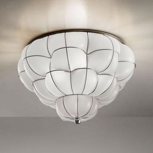 SIRU - Laevalgusti POUFF 3xE27/60W/230V läikiv kroom/valge Veneetsia klaas