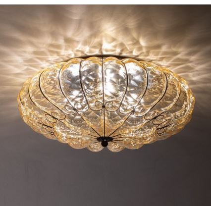 SIRU - Laevalgusti SOLE 3xE14/40W/230V d. 31 cm beež/matt kroom Veneetsia klaas