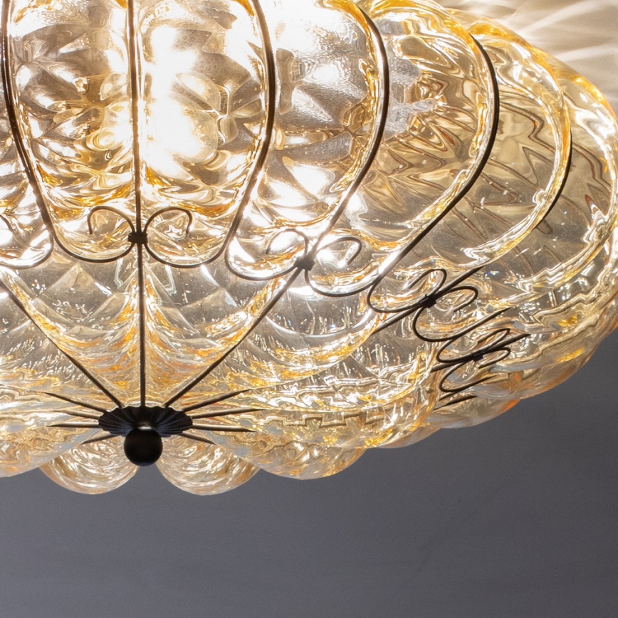 SIRU - Laevalgusti SOLE 3xE14/40W/230V d. 31 cm beež/matt kroom Veneetsia klaas