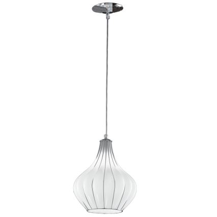 SIRU - Lühter AURIGA 1xE14/40W/230V d. 26 cm matt kroom/valge Veneetsia klaas