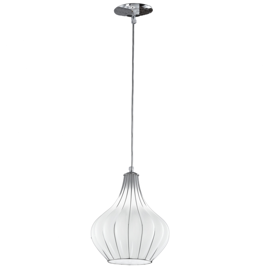 SIRU - Lühter AURIGA 1xE14/40W/230V d. 26 cm matt kroom/valge Veneetsia klaas