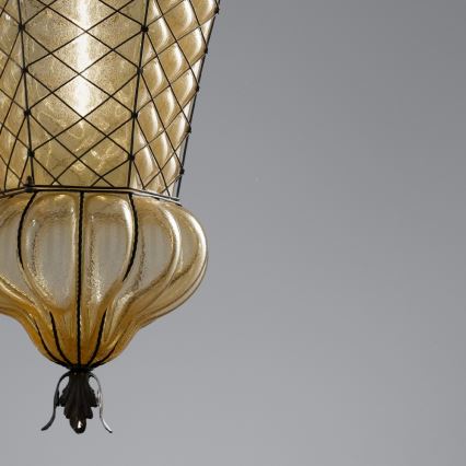 SIRU - Lühter BABÀ 1xE27/60W/230V d. 30 cm beež/pruun Veneetsia klaas