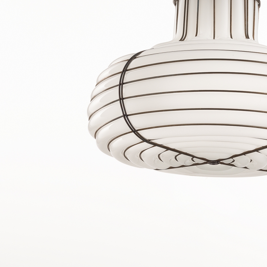 SIRU - Lühter CHAPEAU 2xE14/40W/230V matt kroom/valge Veneetsia klaas