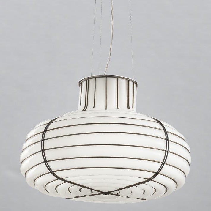 SIRU - Lühter CHAPEAU 2xE14/40W/230V matt kroom/valge Veneetsia klaas