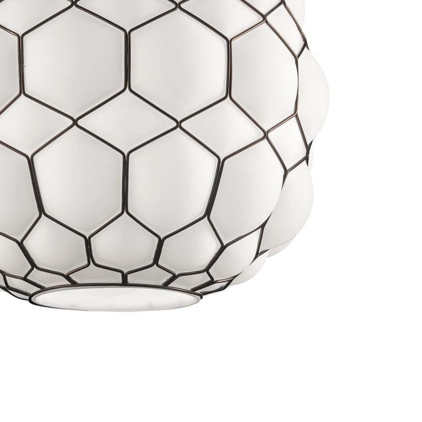 SIRU - Lühter GALAPAGOS 1xE27/60W/230V must/valge Veneetsia klaas