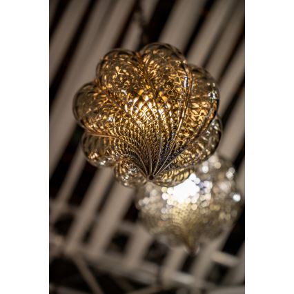 SIRU - Lühter GOCCIA 1xE27/60W/230V d. 25 cm beež/pruun Veneetsia klaas