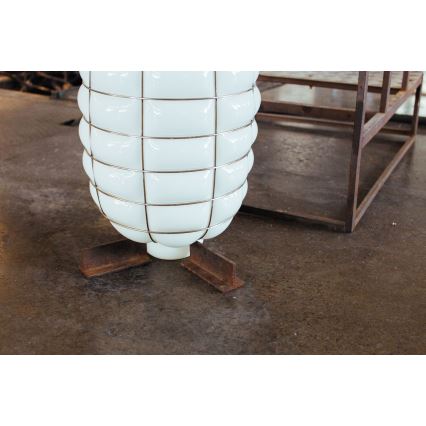 SIRU - Lühter LANTERNA 1xE27/60W/230V d. 32 cm must/valge Veneetsia klaas