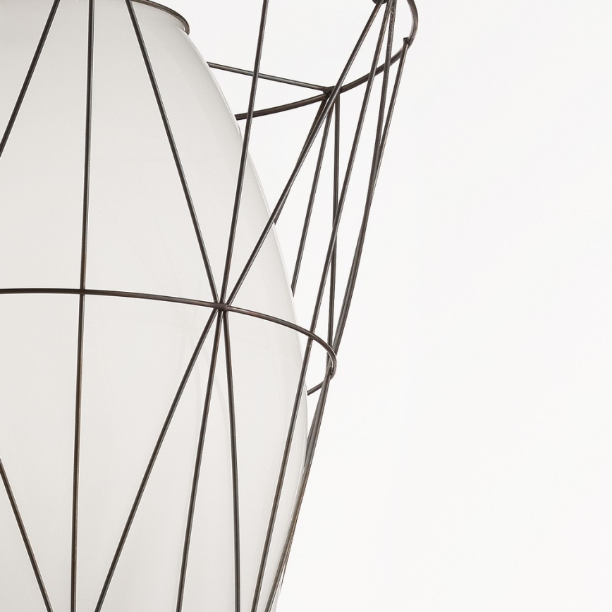 SIRU - Lühter SEGNI 1xE27/60W/230V must/valge Veneetsia klaas