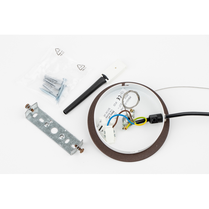 SIRU - Lühter TERRA 1xE27/60W/230V must/läbipaistev Veneetsia klaas