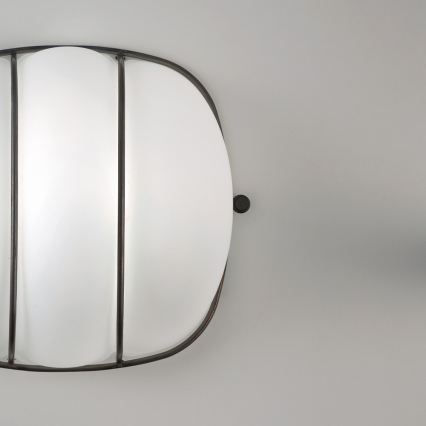 SIRU - Seinavalgusti CAGE 1xGX53/10W/230V 20 cm must/valge Veneetsia klaas