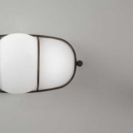 SIRU - Seinavalgusti CAGE 1xGX53/10W/230V 22 cm must/valge Veneetsia klaas