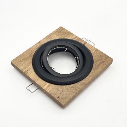 Sisseehitatav laevalgusti TOBBY 1xGU10/20W/230V 11,5x11,5 cm tamm/must