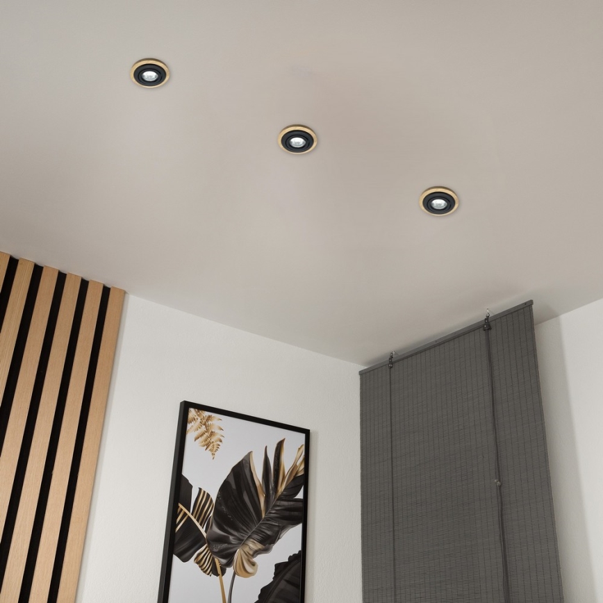 Sisseehitatav laevalgusti TOBBY 1xGU10/20W/230V, läbimõõt 11,5 cm, tamm/must