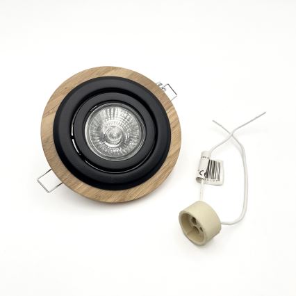 Sisseehitatav laevalgusti TOBBY 1xGU10/20W/230V, läbimõõt 11,5 cm, tamm/must